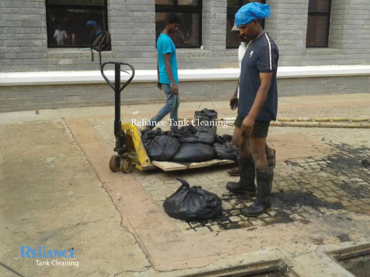 sludge removing from storm water tank