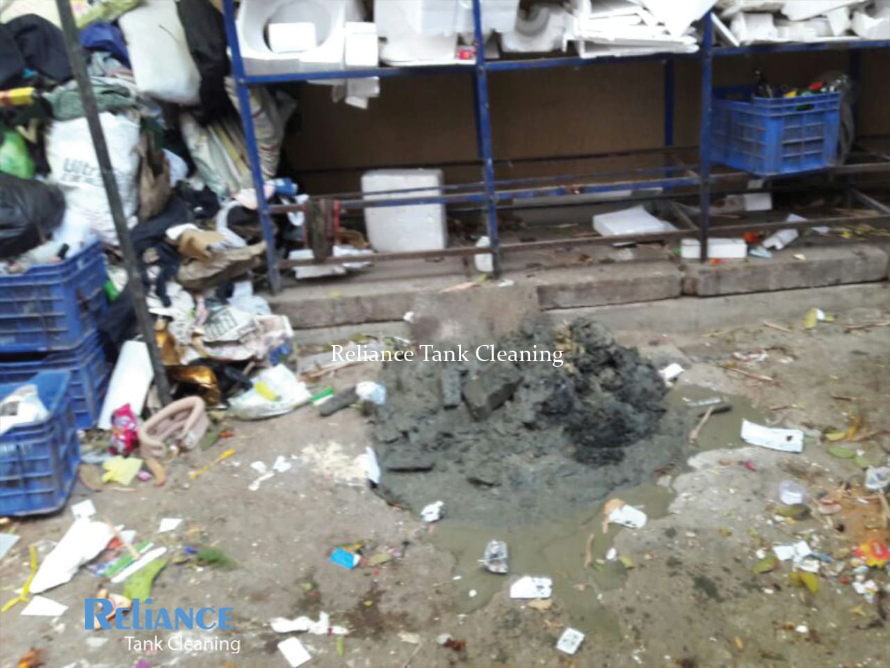 debris from water tank